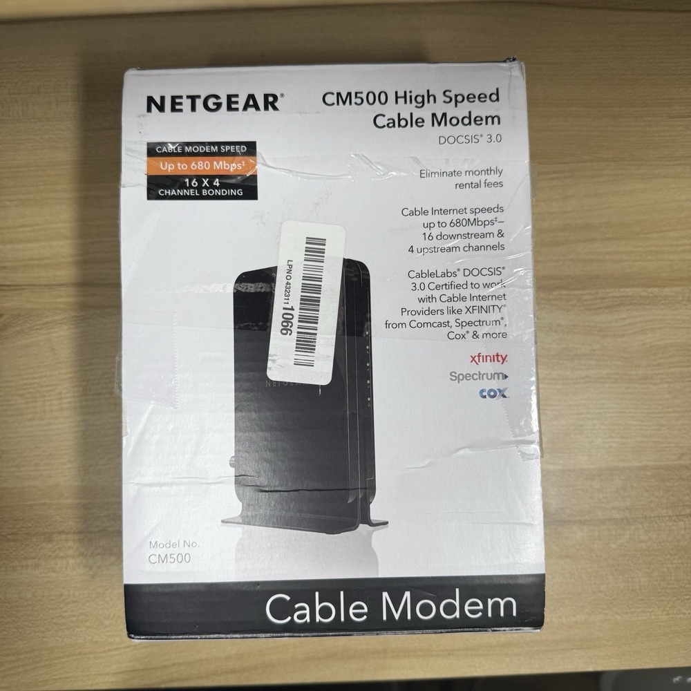 Netgear Model CM500 High Speed Cable Modem Speed Up to‎ 680 Mbps Docsis 3.0